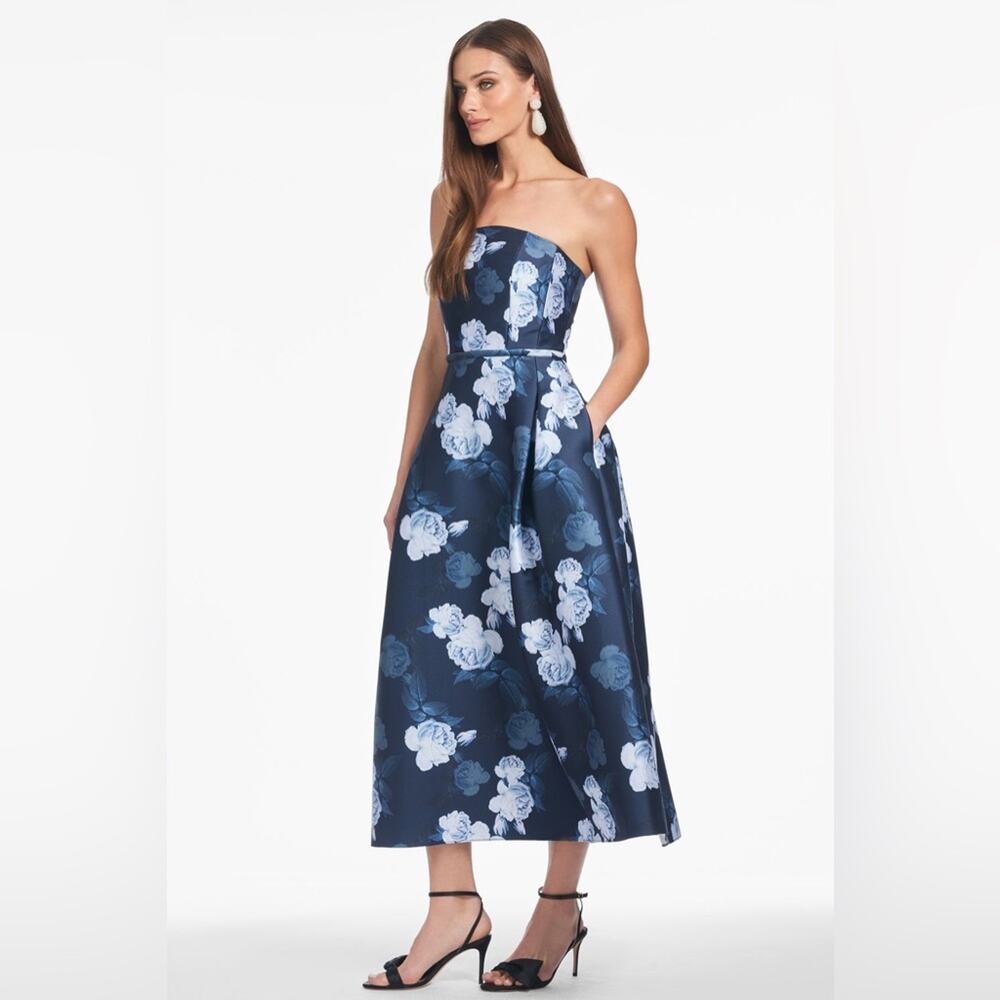 Sachin + Babi Shay Midi Dress in  Midnight Glacial Rose 14 - Picture 4 of 10